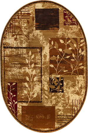 Beige 5' 3 x 8' Cafe Oval Area Rug 100% Polypropylene With Cotton Backing Modern Abstract Design Carpet for Home Living Room Dining Office Decor for Sale at Rug Engine