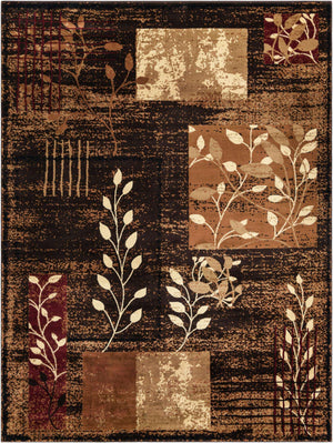 Brown 9' x 12' Cafe Rectangle Area Rug 100% Polypropylene With Cotton Backing Modern Abstract Design Carpet for Home Living Room Dining Office Decor for Sale at Rug Engine