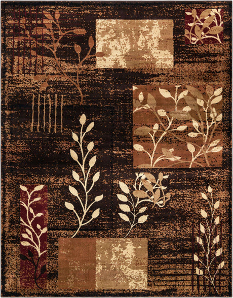 Brown 7' 10 x 10' Cafe Rectangle Area Rug 100% Polypropylene With Cotton Backing Modern Abstract Design Carpet for Home Living Room Dining Office Decor for Sale at Rug Engine
