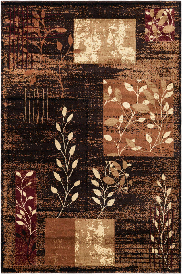 Brown 6' 1 x 9' Cafe Rectangle Area Rug 100% Polypropylene With Cotton Backing Modern Abstract Design Carpet for Home Living Room Dining Office Decor for Sale at Rug Engine