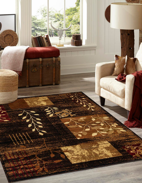 Brown 10' x 13' 1 Cafe Rectangle Area Rug 100% Polypropylene With Cotton Backing Modern Abstract Design Carpet for Home Living Room Dining Office Decor for Sale at Rug Engine