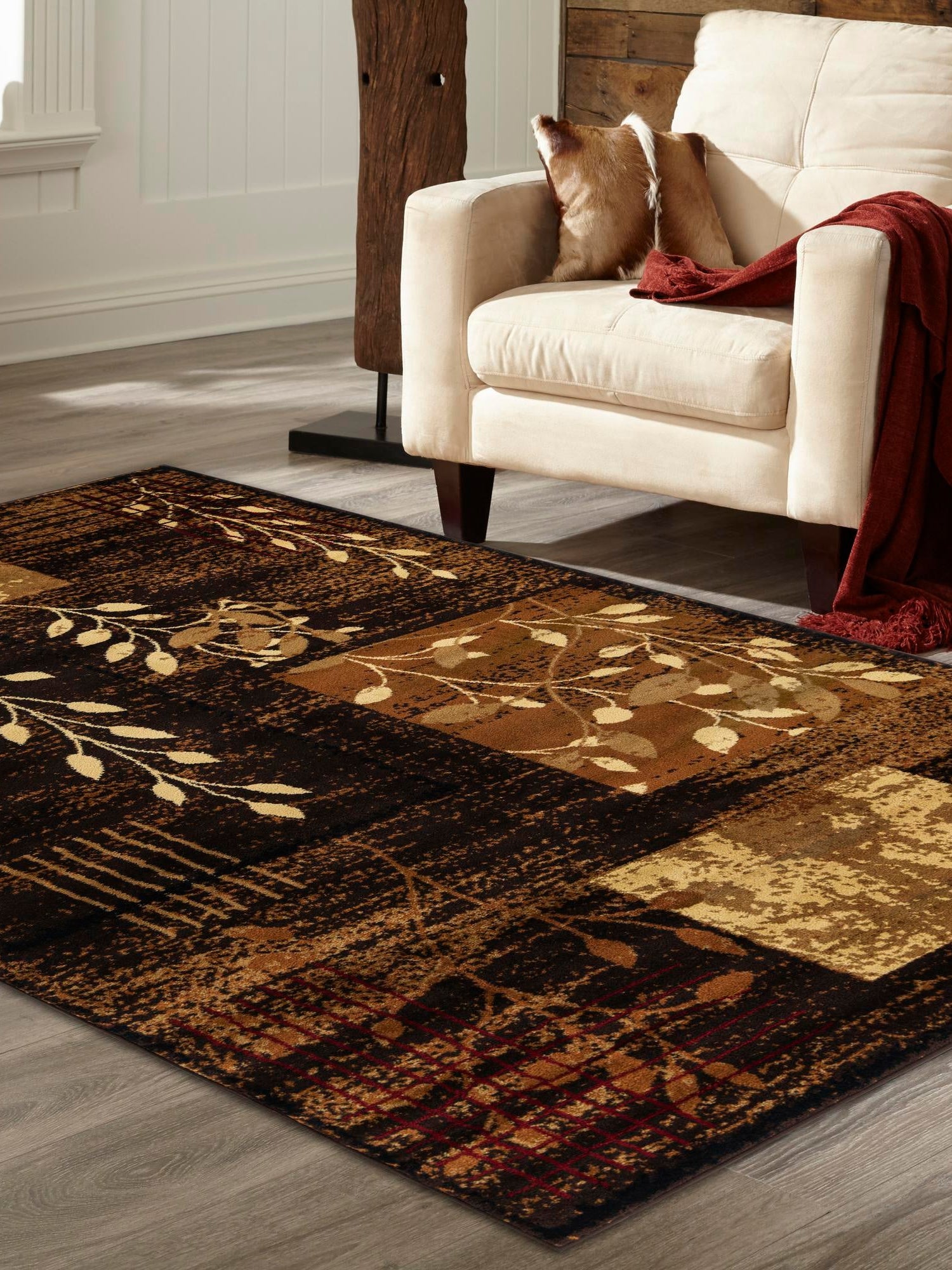 Brown 7' 10 x 11' Cafe Rectangle Area Rug 100% Polypropylene With Cotton Backing Modern Abstract Design Carpet for Home Living Room Dining Office Decor for Sale at Rug Engine