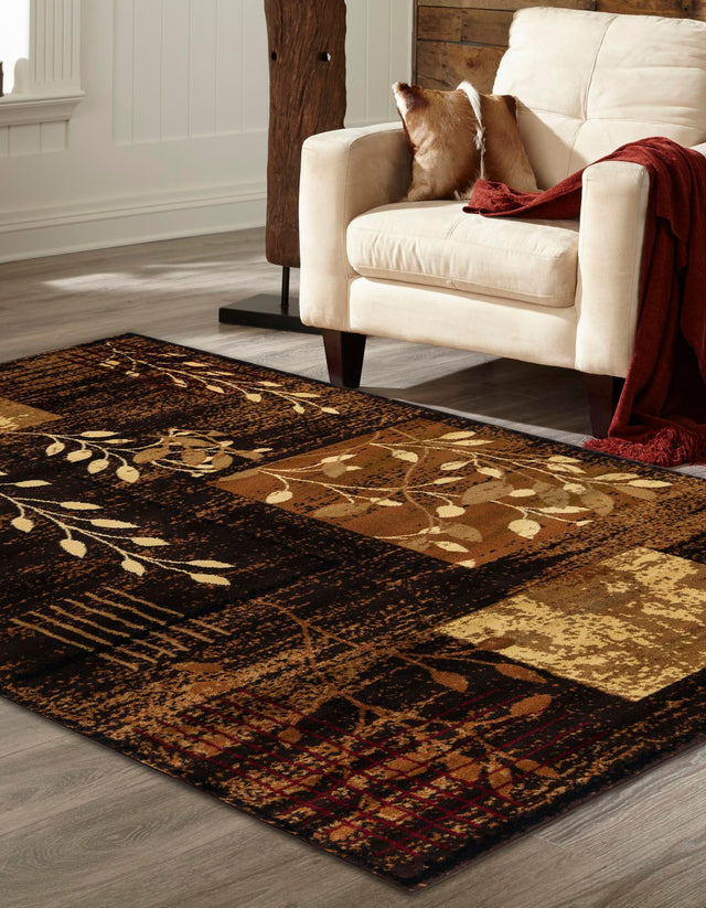 Brown 9' x 12' Cafe Rectangle Area Rug 100% Polypropylene With Cotton Backing Modern Abstract Design Carpet for Home Living Room Dining Office Decor for Sale at Rug Engine