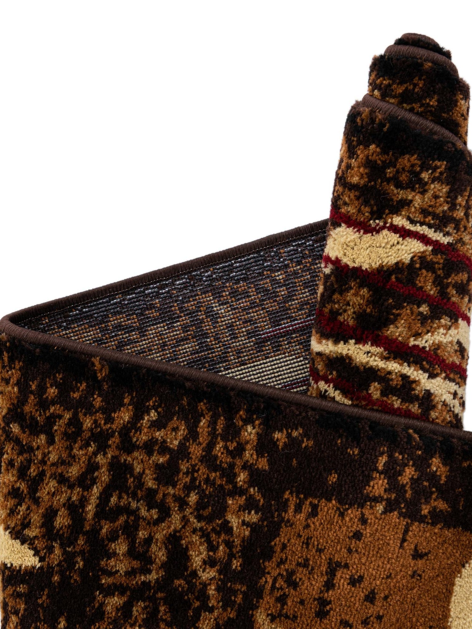 Brown 5' 3 x 7' 1 Cafe Rectangle Area Rug 100% Polypropylene With Cotton Backing Modern Abstract Design Carpet for Home Living Room Dining Office Decor for Sale at Rug Engine