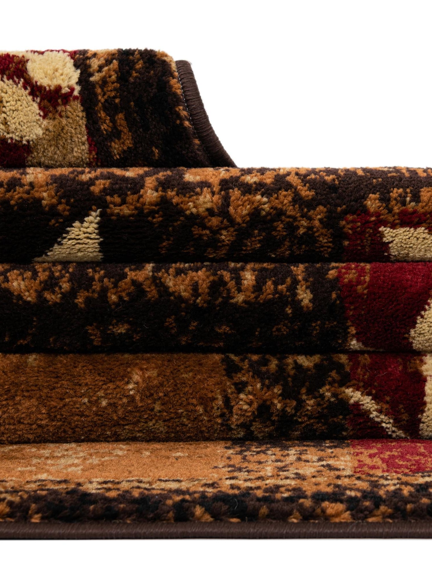 Brown 4' 1 x 6' 1 Cafe Rectangle Area Rug 100% Polypropylene With Cotton Backing Modern Abstract Design Carpet for Home Living Room Dining Office Decor for Sale at Rug Engine