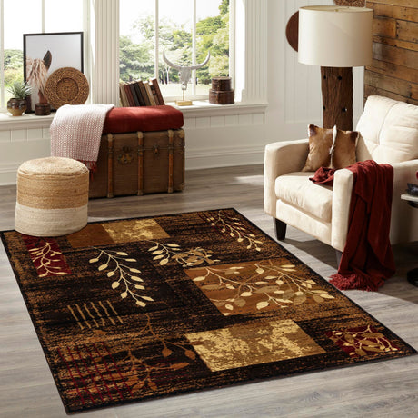 Brown 10' x 13' 1 Cafe Rectangle Area Rug 100% Polypropylene With Cotton Backing Modern Abstract Design Carpet for Home Living Room Dining Office Decor for Sale at Rug Engine