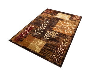 Brown 4' 1 x 6' 1 Cafe Rectangle Area Rug 100% Polypropylene With Cotton Backing Modern Abstract Design Carpet for Home Living Room Dining Office Decor for Sale at Rug Engine