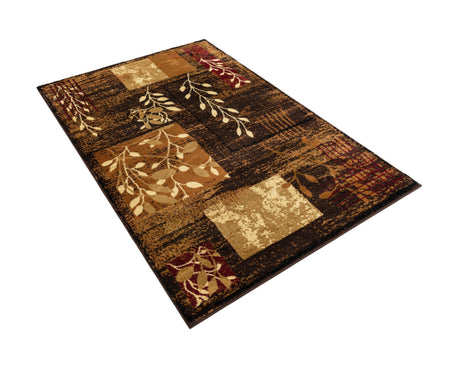 Brown 4' 1 x 6' 1 Cafe Rectangle Area Rug 100% Polypropylene With Cotton Backing Modern Abstract Design Carpet for Home Living Room Dining Office Decor for Sale at Rug Engine