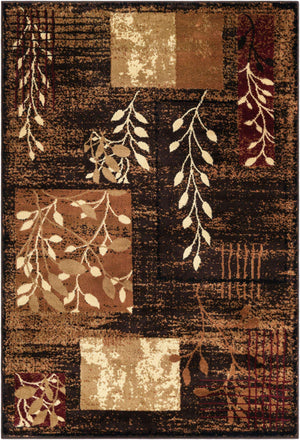 Brown 4' 1 x 6' 1 Cafe Rectangle Area Rug 100% Polypropylene With Cotton Backing Modern Abstract Design Carpet for Home Living Room Dining Office Decor for Sale at Rug Engine