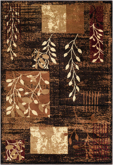 Brown 4' 1 x 6' 1 Cafe Rectangle Area Rug 100% Polypropylene With Cotton Backing Modern Abstract Design Carpet for Home Living Room Dining Office Decor for Sale at Rug Engine