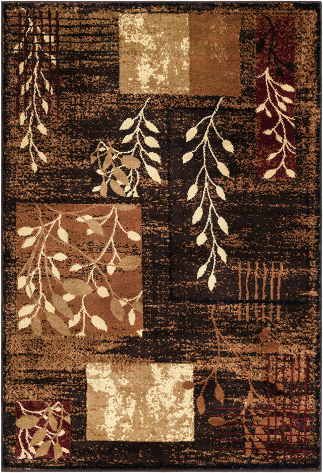 Brown 4' 1 x 6' 1 Cafe Rectangle Area Rug 100% Polypropylene With Cotton Backing Modern Abstract Design Carpet for Home Living Room Dining Office Decor for Sale at Rug Engine
