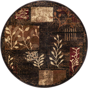 Brown 3' 1 x 3' 1 Cafe Round Area Rug 100% Polypropylene With Cotton Backing Modern Abstract Design Carpet for Home Living Room Dining Office Decor for Sale at Rug Engine