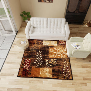 Brown 10' x 10' Cafe Square Area Rug 100% Polypropylene With Cotton Backing Modern Abstract Design Carpet for Home Living Room Dining Office Decor for Sale at Rug Engine