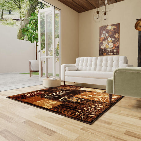 Brown 10' x 10' Cafe Square Area Rug 100% Polypropylene With Cotton Backing Modern Abstract Design Carpet for Home Living Room Dining Office Decor for Sale at Rug Engine
