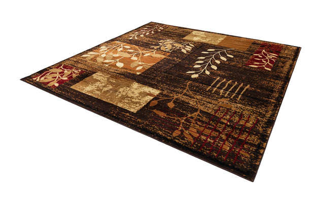 Brown 10' x 10' Cafe Square Area Rug 100% Polypropylene With Cotton Backing Modern Abstract Design Carpet for Home Living Room Dining Office Decor for Sale at Rug Engine