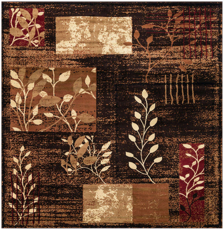Brown 10' x 10' Cafe Square Area Rug 100% Polypropylene With Cotton Backing Modern Abstract Design Carpet for Home Living Room Dining Office Decor for Sale at Rug Engine