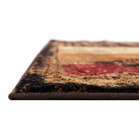 Brown 2' 7 x 12' Cafe Runner Area Rug 100% Polypropylene With Cotton Backing Modern Abstract Design Carpet for Home Living Room Dining Office Decor for Sale at Rug Engine