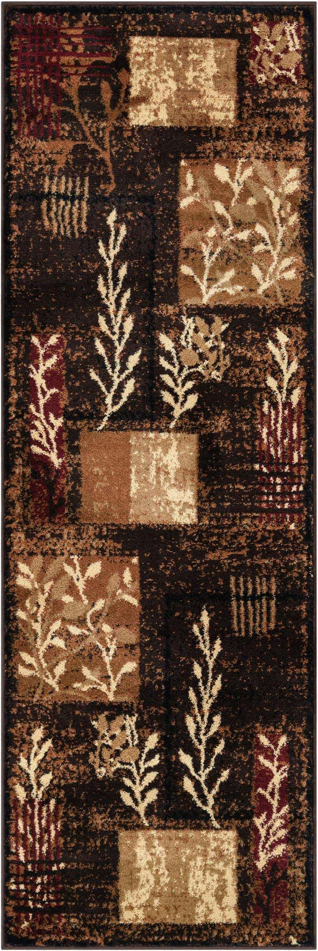 Brown 2' x 6' 1 Cafe Runner Area Rug 100% Polypropylene With Cotton Backing Modern Abstract Design Carpet for Home Living Room Dining Office Decor for Sale at Rug Engine