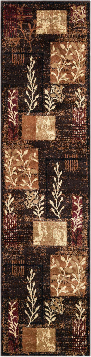 Brown 2' x 8' Cafe Runner Area Rug 100% Polypropylene With Cotton Backing Modern Abstract Design Carpet for Home Living Room Dining Office Decor for Sale at Rug Engine