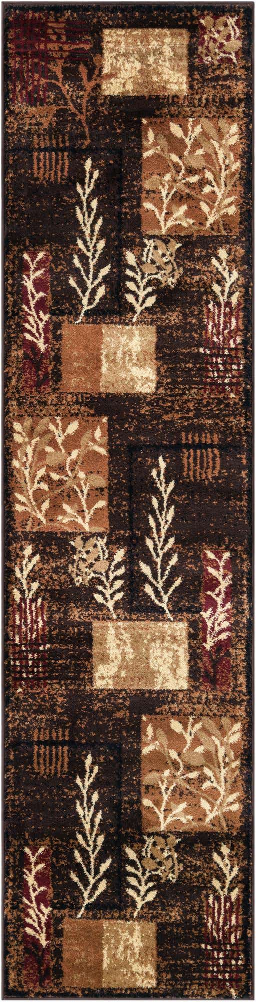Brown 2' x 8' Cafe Runner Area Rug 100% Polypropylene With Cotton Backing Modern Abstract Design Carpet for Home Living Room Dining Office Decor for Sale at Rug Engine