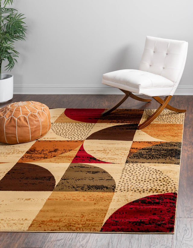 Multicolor 10' x 10' Cafe Square Area Rug 100% Polypropylene With Cotton Backing Modern Abstract Design Carpet for Home Living Room Dining Office Decor for Sale at Rug Engine