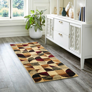 Multicolor 2' x 6' Cafe Runner Area Rug 100% Polypropylene With Cotton Backing Modern Abstract Design Carpet for Home Living Room Dining Office Decor for Sale at Rug Engine