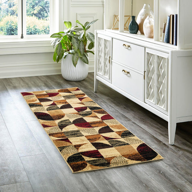 Multicolor 2' x 6' Cafe Runner Area Rug 100% Polypropylene With Cotton Backing Modern Abstract Design Carpet for Home Living Room Dining Office Decor for Sale at Rug Engine