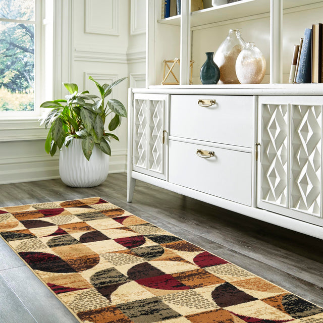 Multicolor 2' x 6' Cafe Runner Area Rug 100% Polypropylene With Cotton Backing Modern Abstract Design Carpet for Home Living Room Dining Office Decor for Sale at Rug Engine