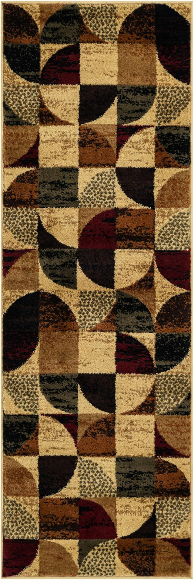 Multicolor 2' x 6' Cafe Runner Area Rug 100% Polypropylene With Cotton Backing Modern Abstract Design Carpet for Home Living Room Dining Office Decor for Sale at Rug Engine