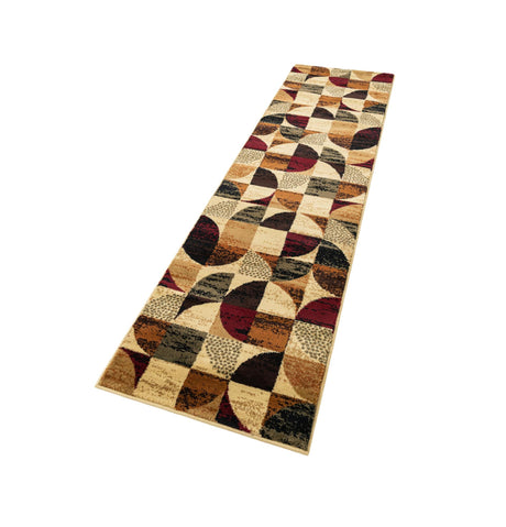 Multicolor 2' x 8' Cafe Runner Area Rug 100% Polypropylene With Cotton Backing Modern Abstract Design Carpet for Home Living Room Dining Office Decor for Sale at Rug Engine