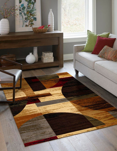 Multicolor 10' x 14' 1 Cafe Rectangle Area Rug 100% Polypropylene With Cotton Backing Modern Abstract Design Carpet for Home Living Room Dining Office Decor for Sale at Rug Engine