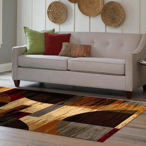 Multicolor 7' 10 x 10' Cafe Rectangle Area Rug 100% Polypropylene With Cotton Backing Modern Abstract Design Carpet for Home Living Room Dining Office Decor for Sale at Rug Engine