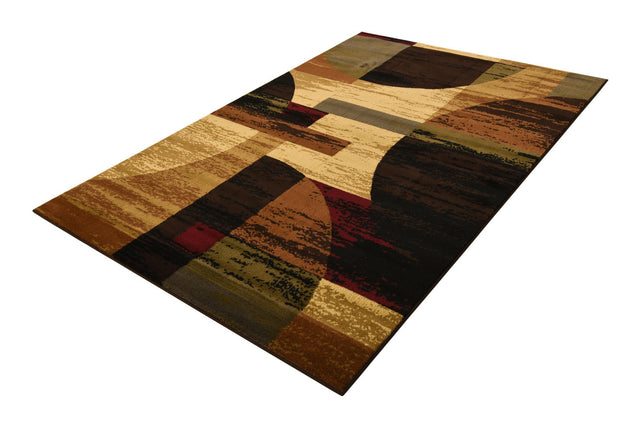 Multicolor 5' 3 x 8' Cafe Rectangle Area Rug 100% Polypropylene With Cotton Backing Modern Abstract Design Carpet for Home Living Room Dining Office Decor for Sale at Rug Engine