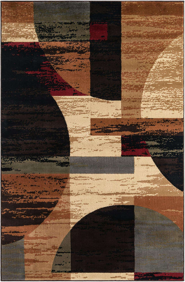 Multicolor 5' 3 x 8' Cafe Rectangle Area Rug 100% Polypropylene With Cotton Backing Modern Abstract Design Carpet for Home Living Room Dining Office Decor for Sale at Rug Engine