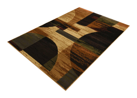 Multicolor 4' 1 x 6' 1 Cafe Rectangle Area Rug 100% Polypropylene With Cotton Backing Modern Abstract Design Carpet for Home Living Room Dining Office Decor for Sale at Rug Engine