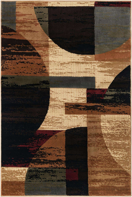 Multicolor 4' 1 x 6' 1 Cafe Rectangle Area Rug 100% Polypropylene With Cotton Backing Modern Abstract Design Carpet for Home Living Room Dining Office Decor for Sale at Rug Engine