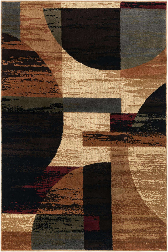 Multicolor 4' 1 x 6' 1 Cafe Rectangle Area Rug 100% Polypropylene With Cotton Backing Modern Abstract Design Carpet for Home Living Room Dining Office Decor for Sale at Rug Engine