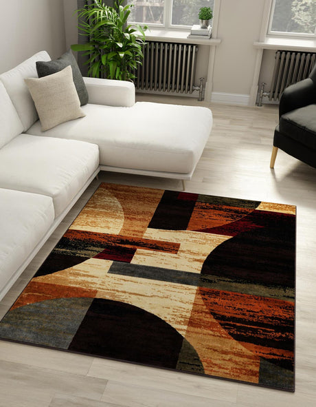 Multicolor 10' x 10' Cafe Square Area Rug 100% Polypropylene With Cotton Backing Modern Abstract Design Carpet for Home Living Room Dining Office Decor for Sale at Rug Engine