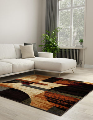 Multicolor 10' x 10' Cafe Square Area Rug 100% Polypropylene With Cotton Backing Modern Abstract Design Carpet for Home Living Room Dining Office Decor for Sale at Rug Engine