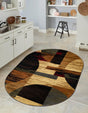 Multicolor 7' 10 x 10' Cafe Oval Area Rug 100% Polypropylene With Cotton Backing Modern Abstract Design Carpet for Home Living Room Dining Office Decor for Sale at Rug Engine