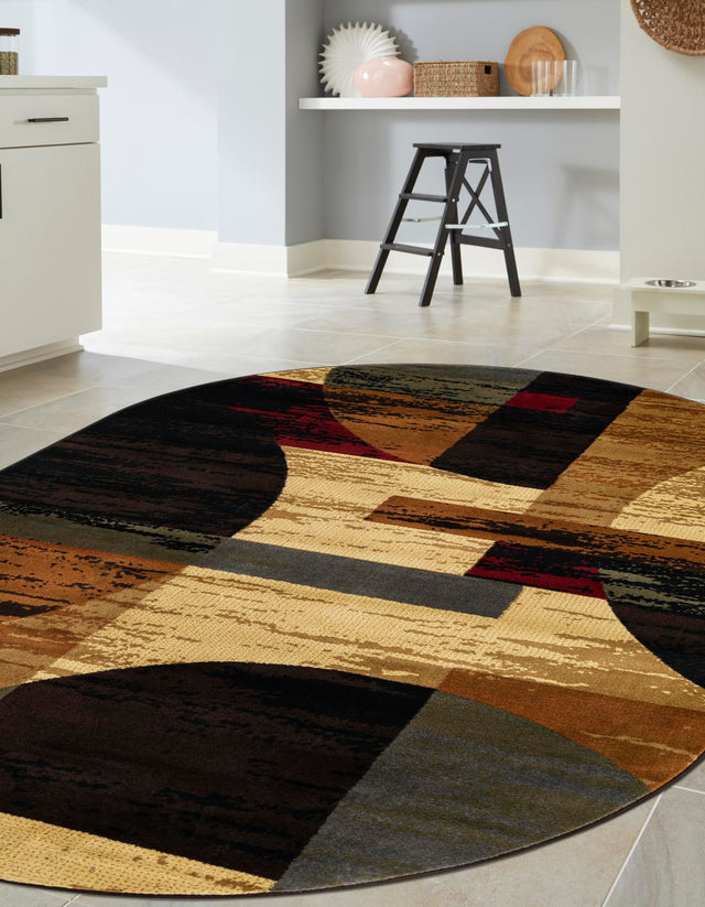 Multicolor 5' 3 x 8' Cafe Oval Area Rug 100% Polypropylene With Cotton Backing Modern Abstract Design Carpet for Home Living Room Dining Office Decor for Sale at Rug Engine
