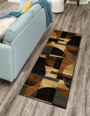 Multicolor 2' x 6' 1 Cafe Runner Area Rug 100% Polypropylene With Cotton Backing Modern Abstract Design Carpet for Home Living Room Dining Office Decor for Sale at Rug Engine