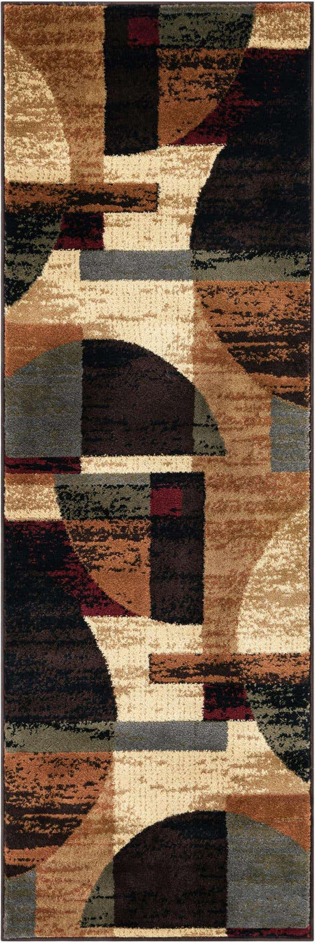 Multicolor 2' x 6' 1 Cafe Runner Area Rug 100% Polypropylene With Cotton Backing Modern Abstract Design Carpet for Home Living Room Dining Office Decor for Sale at Rug Engine
