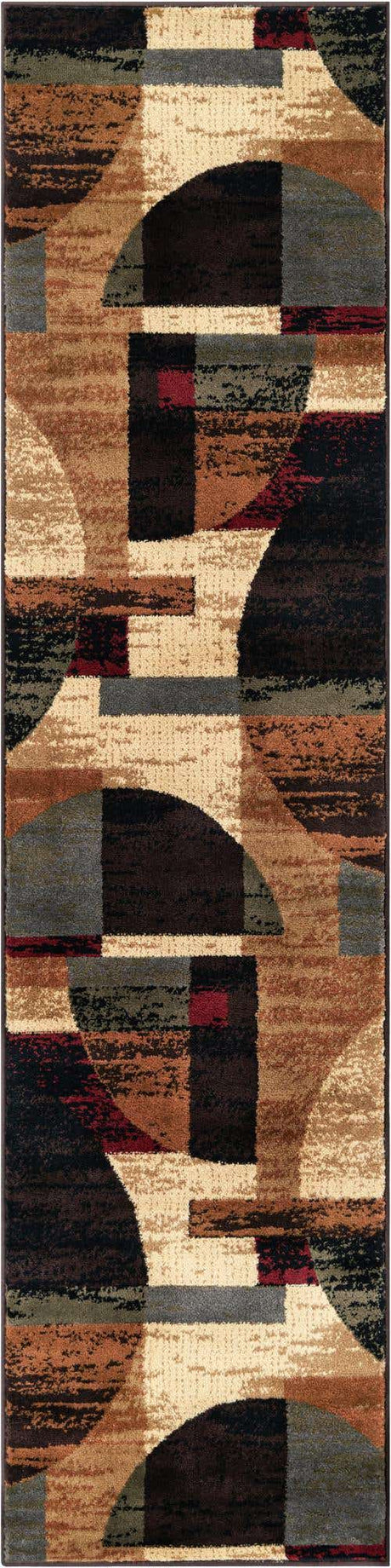 Multicolor 2' x 8' Cafe Runner Area Rug 100% Polypropylene With Cotton Backing Modern Abstract Design Carpet for Home Living Room Dining Office Decor for Sale at Rug Engine