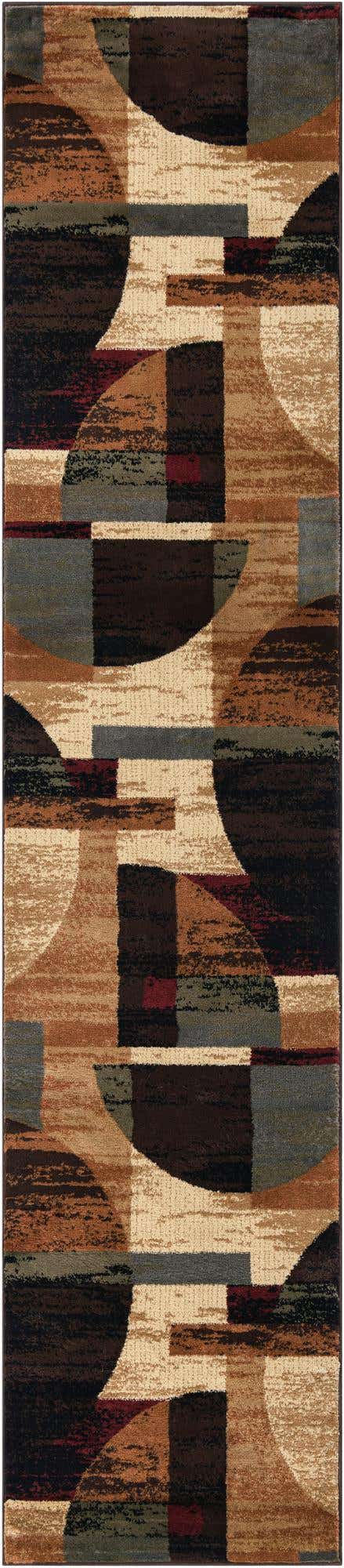 Multicolor 2' 7 x 12' Cafe Runner Area Rug 100% Polypropylene With Cotton Backing Modern Abstract Design Carpet for Home Living Room Dining Office Decor for Sale at Rug Engine