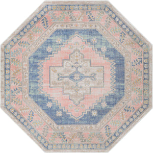 French Blue 5' 3 x 5' 3 Whitney Octagon Area Rug