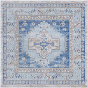 Sky blue 4' x 4' Whitney Square Area Rug