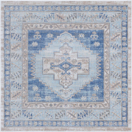 Sky blue 4' x 4' Whitney Square Area Rug