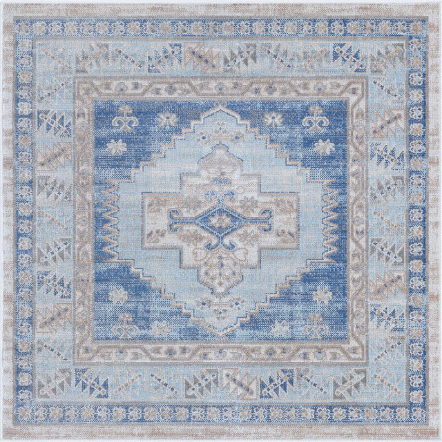 Sky blue 4' x 4' Whitney Square Area Rug