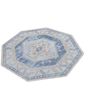 Sky blue 5' 3 x 5' 3 Whitney Octagon Area Rug